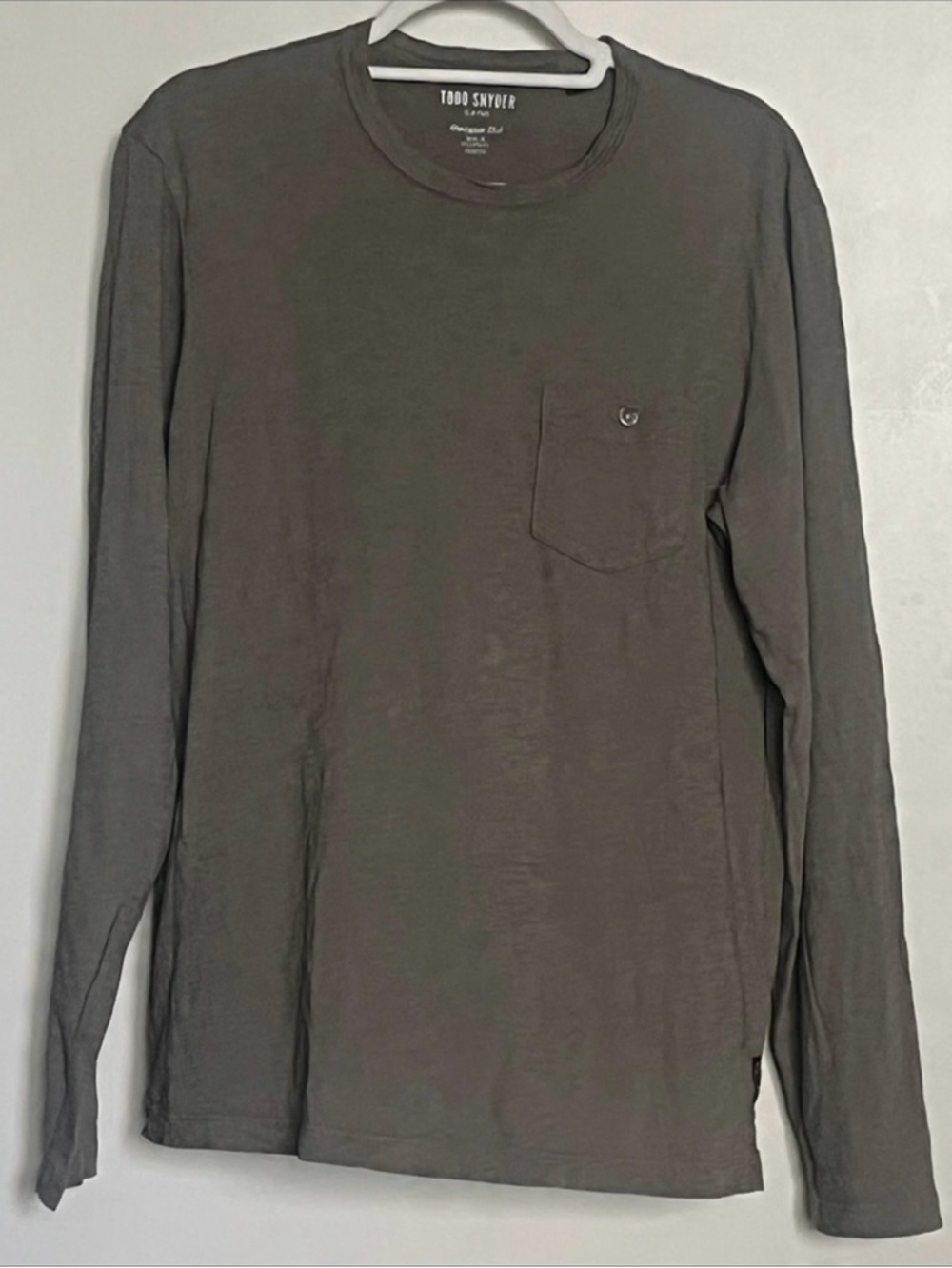 Todd Snyder Men’s Long-Sleeve Pocket Tee - Olive Green Sz M